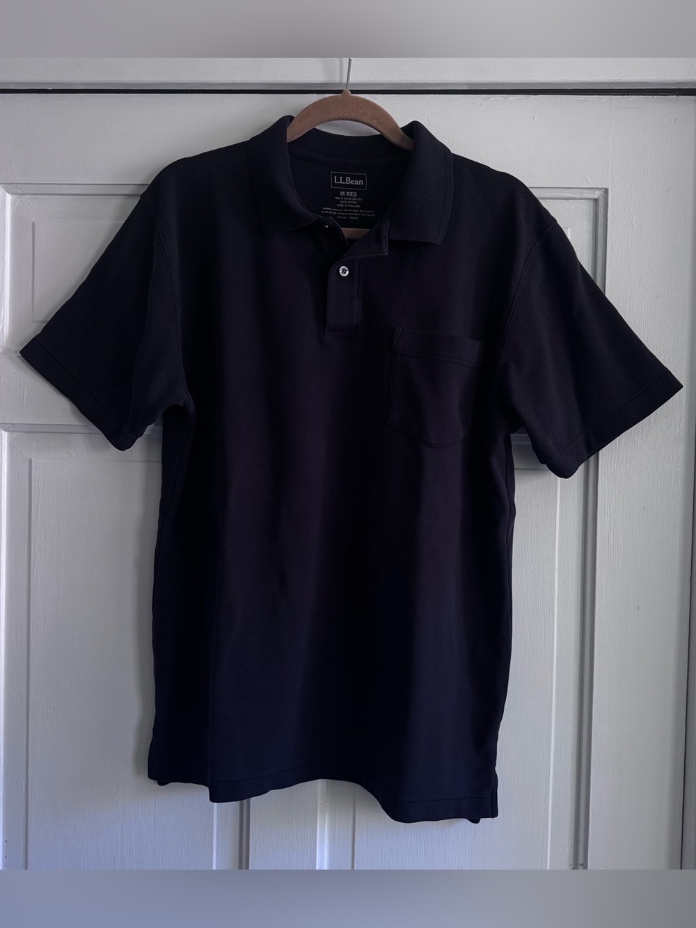 L.L. Bean Men’s Dark Gray Polo Shirt with Chest Pocket Size M